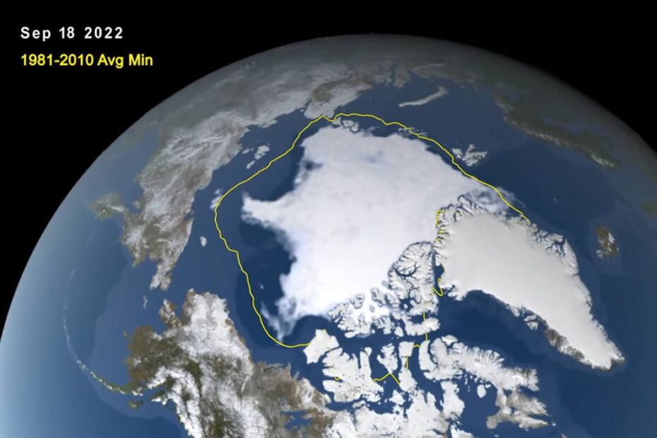 minima gelo artico 2022 pela nasa