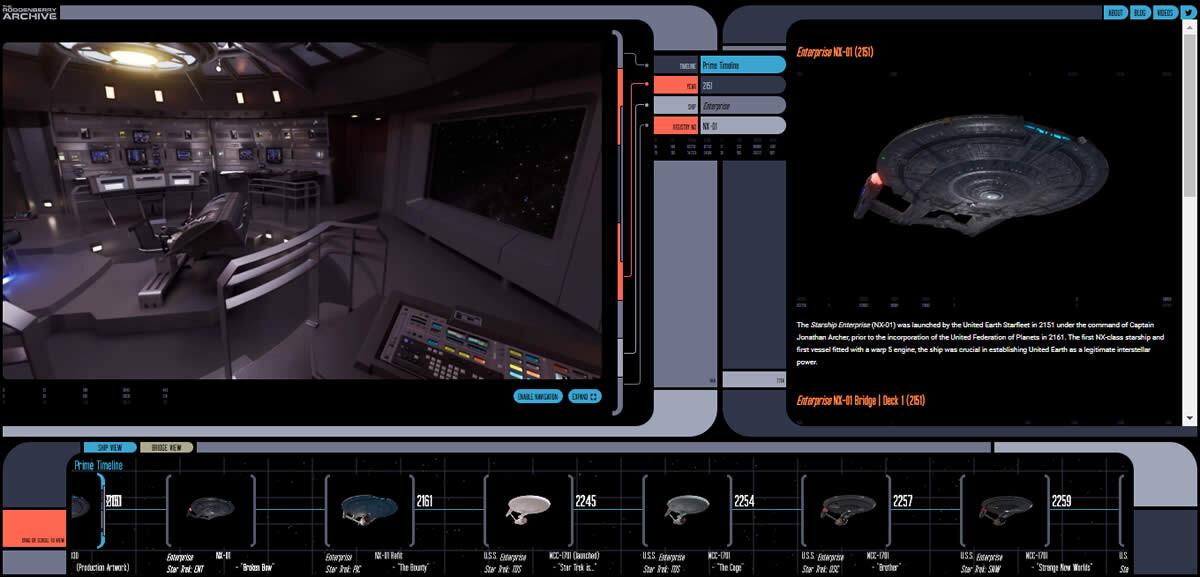 caminhada virtual por naves de Star Trek (Jornada nas estrelas)